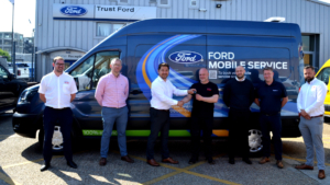 TrustFord electric van being handed over